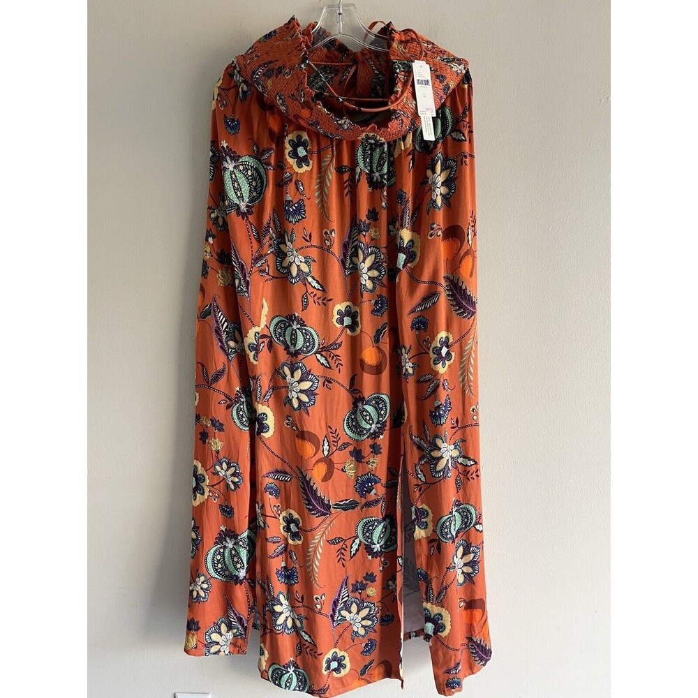 NWT Maeve Multicolor Maxi Dress XL Sleeveless Floral Smocked Cross Back - Picture 2 of 13